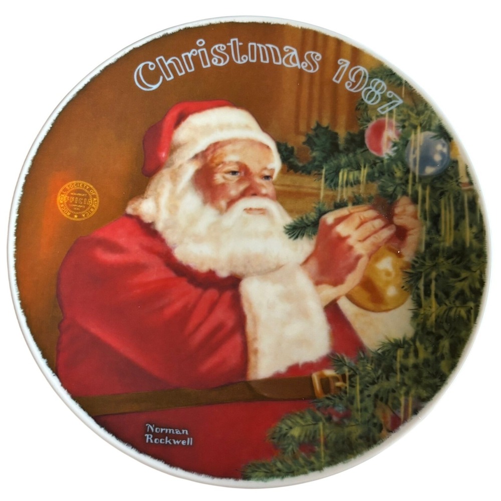 Norman Rockwell Santa's Golden Gift 1987 Knowles Collector Plate Limited Edition